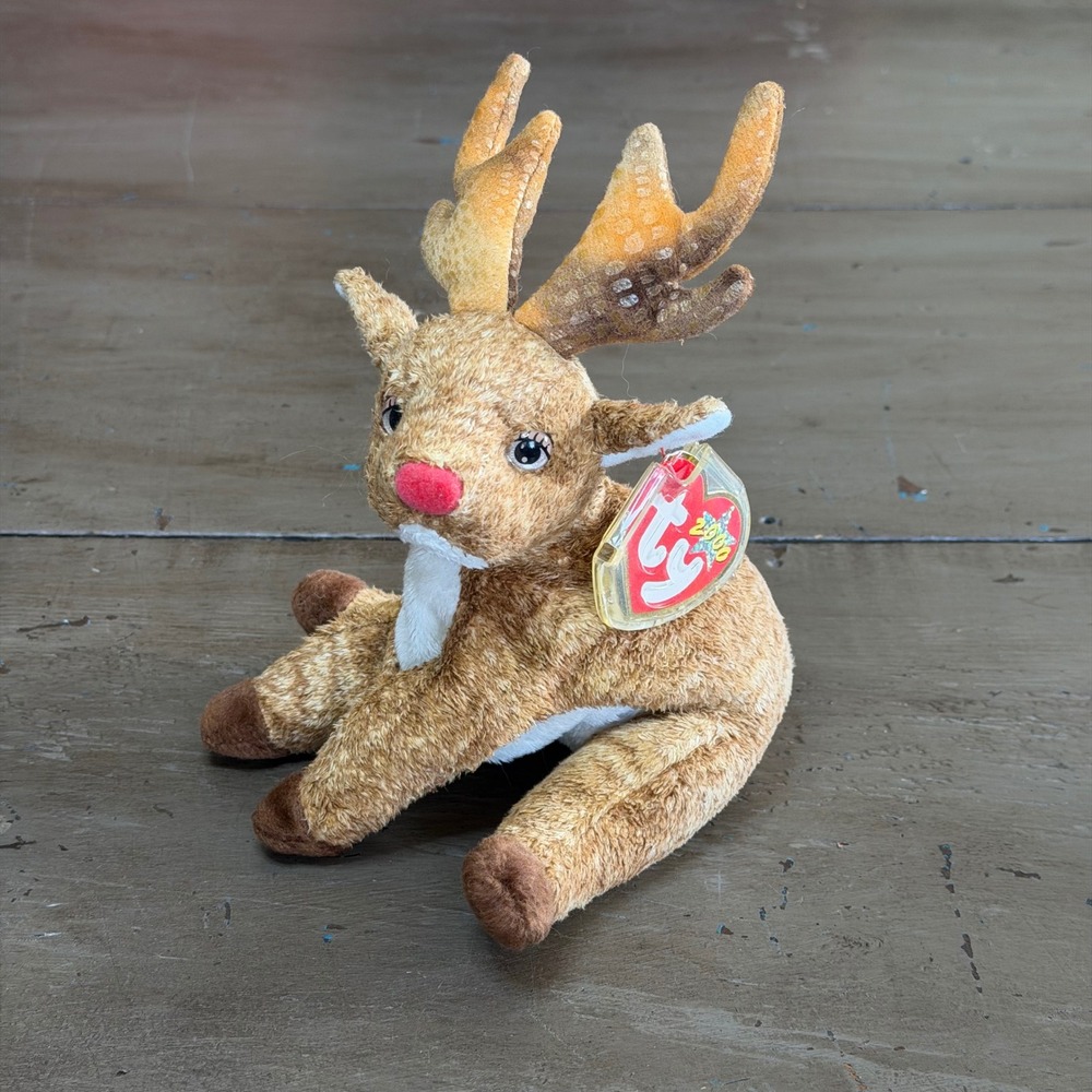 Ty Beanie Baby Rudolph the Red-Nosed Reindeer 2000 Plush Holiday Stuffed Animal